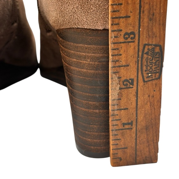 NEW Lucky Brand Women's Bootie 7M Shylow Wedge Beige Suede Lace Up Side Zipper - Picture 11 of 14